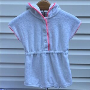 Janie and Jack White and Pink Kids Swim Coverup